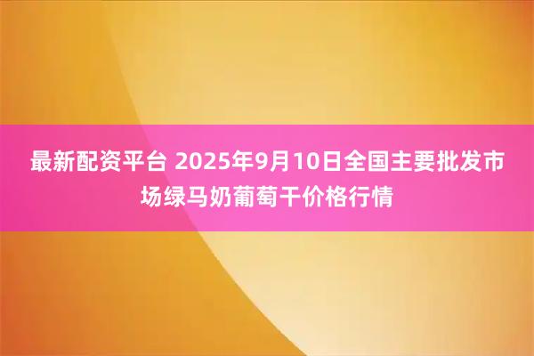 最新配资平台 2025年9月10日全国主要批发市场绿马奶葡萄干价格行情